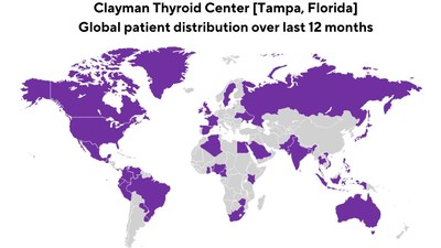 Clayman Thyroid Centers global patient distribution since the last World Thyroid Day [May 25, 2021  May 25, 2022]