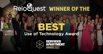 ReloQuest wins Best Use of Technology at the Global 2022 Serviced Apartment Awards, London.
