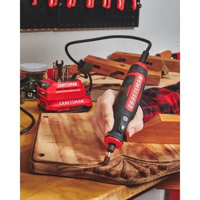 Designed to go wherever the work is, new CRAFTSMAN V20* maker tools include a Rotary Tool (CMCE030B), Soldering Iron (CMCE040B), Compact Personal Fan (CMCE010B), 150W Power Inverter (CMCB1150B) and an LED Light with Magnifying Lens (CMCE020B).