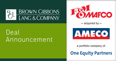 Brown Gibbons Lang & Company is pleased to announce the sale of F&M Mafco, a leading distributor of tools and consumable supplies and provider of rental, sales, and service programs, to AMECO, a portfolio company of One Equity Partners. BGL's Industrials Group served as the exclusive financial advisor to F&M in the process.