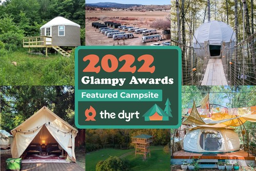 The Dyrt presents The Glampy Awards, an award program for glampgrounds.
