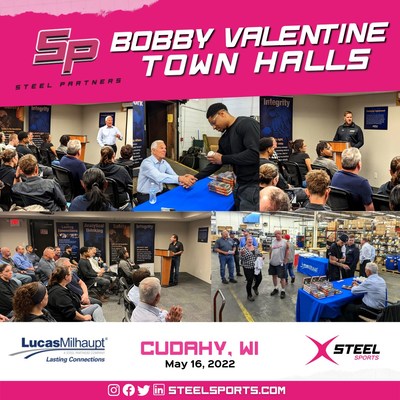 Bobby Valentine's Steel Partners visited Lucas Milhaupt in Cudahy, WI for a Town Hall on May 16th. Bobby was joined by Steel Partners' Founder and Executive Chairman Warren Lichtenstein and Steel Sports' SVP Steel Experience and Programming Joe Santilli. They shared anecdotes about Tommy Lasorda and his lasting legacy through our Kids First philosophy and Steel Sports Coaching System. The series demonstrates the power of teamwork, mentorship, and positive impact throughout our communities.