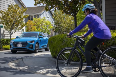 Audi e-tron demonstrates C-V2X use cases relating to vehicle and cyclist safety