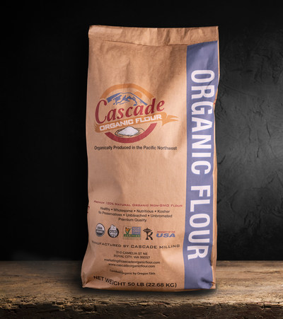 Cascade Organic Flour 50 lb. bag - front