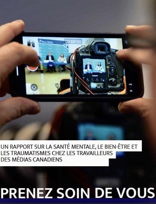 Couverture du rapport Prenez soin de vous (Groupe CNW/Le Forum des journalistes canadiens sur la violence et le traumatisme)