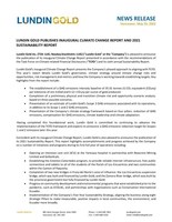 LUNDIN GOLD PUBLISHES INAUGURAL CLIMATE CHANGE REPORT AND 2021 SUSTAINABILITY REPORT (CNW Group/Lundin Gold Inc.)