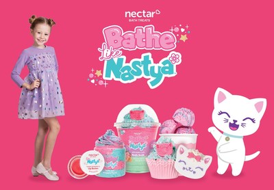Nastya is releasing her first-ever bath and body collection, in collaboration with Nectar Bath Treats. (PRNewsfoto/Nectar Bath Treats)