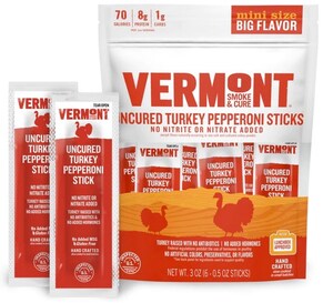 VERMONT SMOKE &amp; CURE'S PEPPERONI TURKEY MINI-STICKS RETURN AS A SUMMER FAVORITE FOR SNACKING-ON-THE-GO AT BOOTH 11491 AT THE 2022 SWEETS &amp; SNACKS EXPO