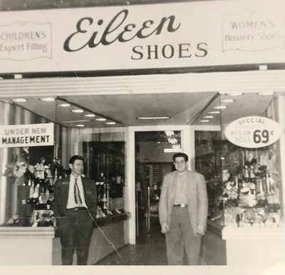 First Shoe City store the Greenberg's opened. Earl Freedman (L) Israel Freedman (R)
