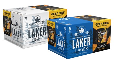 Laker Light and Laker Lager - Free Bag of Dare Foods Bold 'n Baked (CNW Group/Waterloo Brewing Ltd.)