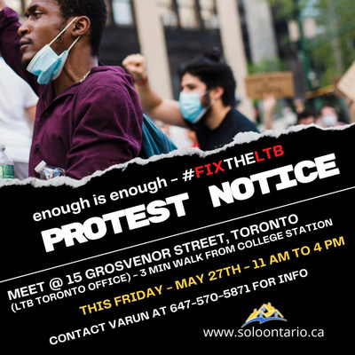 Ontario Small landlords to protest against Landlords Tenants Board (LTB) delays (CNW Group/Small Ownership Landlords Ontario Inc.)
