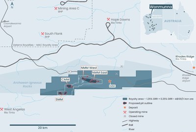 Figure 2: Wonmunna Mine – Strategic Pilbara-region Location (CNW Group/Vox Royalty Corp.)