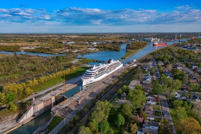 Viking continues to mark new milestones for its expedition voyages, as the new purpose-built Viking Octantis kicks off its inaugural season in the Great Lakes. Designed specifically to reach the Great Lakes region, the Viking Octantis is pictured here transiting the Welland Canal, a key section of the St. Lawrence Seaway connecting Lake Ontario and Lake Erie, making it the largest passenger vessel to ever traverse the canal. For more information, visit www.viking.com.