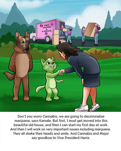 Vice President Kamala Harris in Cannabis The Cat Goes To Washington Full-Color Book