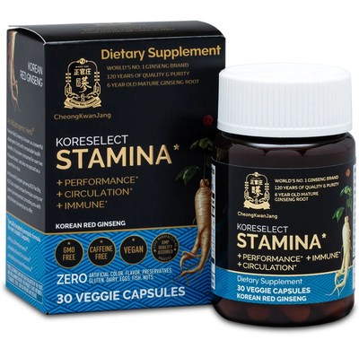 KORESELECT Men's Stamina capsules may help recharge strength and stamina, provide long-lasting energy, and support fatigue recovery, blood circulation, and immunity.