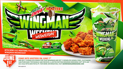 MTN DEW and Hooters are teaming up to reward the ultimate BFF pair with a one-day BOGO deal to celebrate the launch of the DEW x Hooters Wingman Weekend Sweepstakes, open now through July 23.