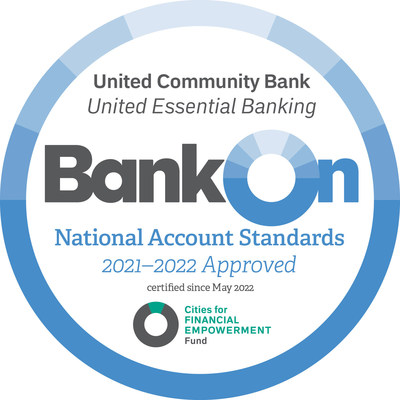 United Community Bank has received BankOn Certification for its United Essential Banking account.