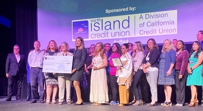 North Island Credit Union presents the 2022 Innovation in Education Impact Award to Poway Unified School District for its “Through the Lens of Equity: Jump Starting Pathways to Rewarding Careers” Program at the 19th Annual Classroom of the Future Foundation Awards event on May 26, 2022.