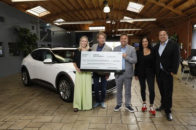 (left to right) Meghan Simpson, chief marketing officer, and Mike Sullivan, owner, Genesis Santa Monica, Brandon LaBrie, director of wellness and athletics, Boys & Girls Clubs of Santa Monica, Claudia Marquez, chief operating officer, Genesis Motor North America, and Brandon Ramirez, director, corporate social responsibility, Genesis Motor America, at Genesis Santa Monica, Santa Monica, Calif., May 26, 2022.