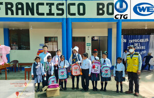 CWE ENTREGA KITS ESCOLARES A ALUMNOS DE LA I.E N° 72184 GLORIOSO FRANCISCO BOLOGNESI DE SAN GABÁN