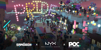 NYX Professional Makeup taps People of Crypto Labs (POC) and The Sandbox to launch a first-of-its-kind meta-pride parade. (PRNewsfoto/NYX Professional Makeup)