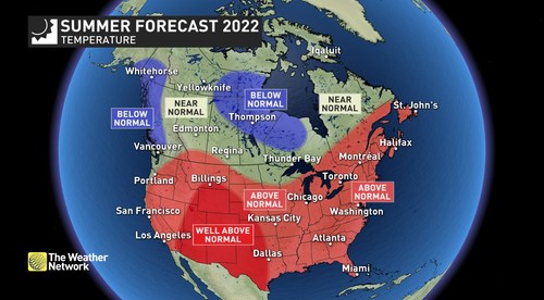 Summer Forecast 2022 Temperature Map (CNW Group/Pelmorex Corp.)