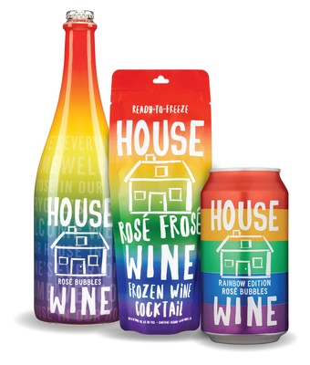Original House Wine Rose Bubbles Can, Frose Rose Pouch and Rose Bubbles Bottle.
