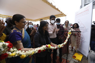 Chief Guest, Ms. Supriya Sahu IAS, Additional Chief Secretary, Environment, Climate Change, and Forest Department, Government of Tamil Nadu, along with Kalpana Kar, Trustee Microland Foundation, inaugurating the Coonoor Wet Waste Processing facility to manage City's Organic Waste.