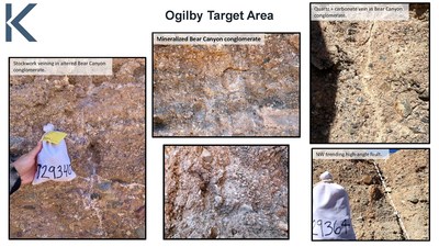 FIGURES 3-5: Photo compilations of the western area prospects Ogilby, Powerline/Smoketree/Ironwood, and East Mesquite (CNW Group/Kore Mining)