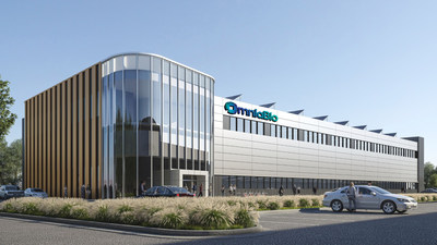 Rendering of OmniaBio Inc., being built at McMaster Innovation Park in Hamilton, Ontario (CNW Group/CCRM)