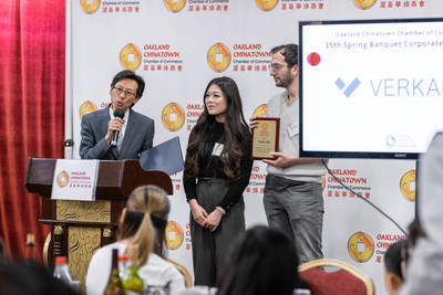 Verkada's Vice President of Marketing, Idan Koren, with with Oakland Chinatown Chamber of Commerce