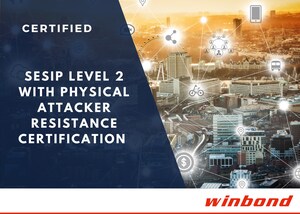 Winbond TrustME® W77Q Secure Flash Obtains SESIP Level 2 with Physical Attacker Resistance Certification