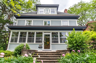 The front of 926 Sterling Avenue, Flossmoor. Built in 1903 by the Illinois Central Railroad, it is one of the original 10 homes in Flossmoor, IL and has been painstakingly restored and is now offered for sale by the HF Homes team of eXp Realty, LLC. Photo credit Andrew Burke-Stevenson.