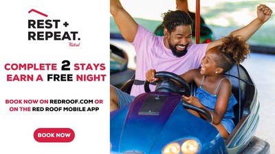 Red Roof is helping travelers enjoy their time away through its new Rest + Repeat promotion. Consumers who book two separate stays at Red Roof locations any time between June 1 and September 6 will earn a free night stay at any Red Roof Inn, Red Roof PLUS+ or HomeTowne Studios by Red Roof, or a $25 gift card through RediShop.