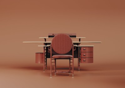 Steelcase and the Frank Lloyd Wright Foundation announced today a new partnership through which they will revisit, reinterpret and reintroduce Wright's designs. The Frank Lloyd Wright Racine Collection by Steelcase includes this signature reintroduction of the desk, chair and accessories that were originally designed for the SC Johnson Administration Building.