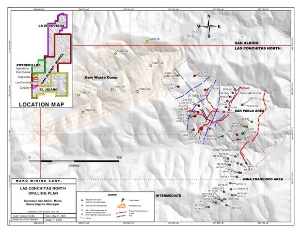 LAS CONCHITAS NORTH DRILLING PLAN (CNW Group/Mako Mining Corp.)