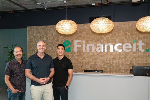 Andrew Lo, President, Centah, Michael Garrity, CEO, and Casper Wong, President, Financeit, at Financeit's new office in The Well (CNW Group/Financeit)