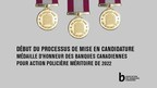 Début du processus de mise en candidature Médaille d'honneur des banques canadiennes pour action policière méritoire de 2022