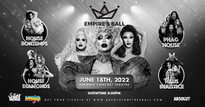 Secure your tickets to the Absolut Empire’s Ball on June 18th at the Phoenix Concert Theatre. (CNW Group/Corby Spirit and Wine Communications)