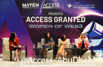 Access Abu Dhabi 'Women of Web3' panelist Sandy Carter, SVP and Channel Chief of Unstoppable Domains discusses how the future of Web3 is female during an exclusive Access Granted panel session in Abu Dhabi