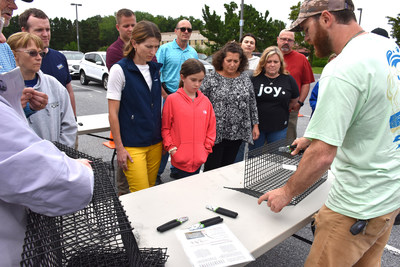 Perdue associates and family members get instruction on how to build oyster cages in partnership with Oyster Recovery Partnership and Marylanders Grow Oysters Program at Perdues Corporate Office in Salisbury, Md.
