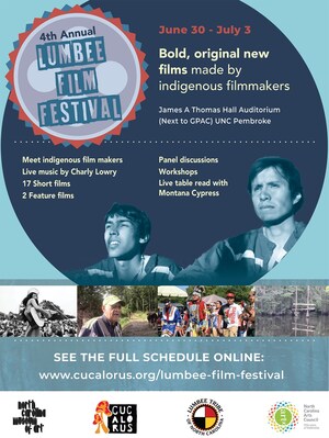 Charly Lowry performs at 4th Annual Lumbee Film Festival before screening of RUMBLE: The Indians Who Rocked the World