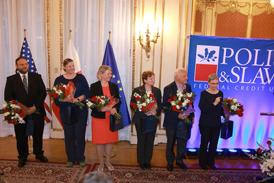 Some of the college professors evaluating applications attended the ceremony in New York