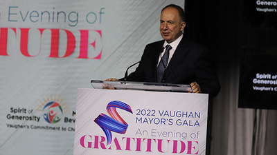 Mayor Bevilacqua at the 2022 Vaughan Mayor's Gala (CNW Group/City of Vaughan)