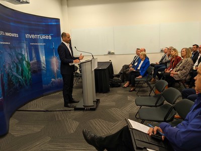 Corporate Knights CEO and Editor-in-Chief Toby Heaps kicks off the Future 50 Fastest-Growing Sustainable Companies in Canada at Inventure$ in Calgary. (CNW Group/Corporate Knights Inc.)