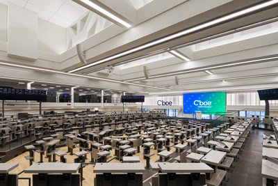 Cboe's new trading floor offers state-of-the-art infrastructure, enhanced technology capabilities, and an open and dynamic environment for open outcry.  (Photo Credit: Christopher Barrett)