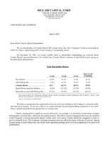 Biglari Capital Corp. Issues Letter to Shareholders of Cracker...