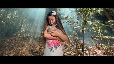 『Present for Future director：Shamir Raiapov /1:00 / Kirgizstan / Drama / 2021 Amanda is walking in the forest. She is enjoying the beauty of nature, listening to sounds of stream, jumping around. She finds a rabbit on her way and wants to hold him. Then suddenly...