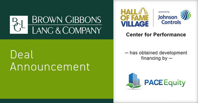 Brown Gibbons Lang & Company (BGL) is pleased to announce the financial closing of the Center for Performance, a 100,000-square-foot dome featuring exhibition halls and athletic performance space at the Hall of Fame Village powered by Johnson Controls in Canton, Ohio. BGL's Real Estate Advisors team served as the exclusive financial advisor to the Hall of Fame Resort & Entertainment Company (NASDQ: HOFV) in the transaction, with PACE Equity providing the financing.