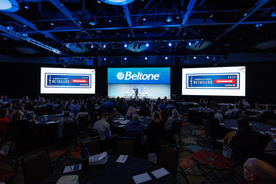 Beltone VP of Marketing, Dan McCoy, shares news with attendees that Beltone was awarded "Best in Hearing Care Retailers" from Newsweek at the Beltone "Independent Together" 2022 National Meeting.